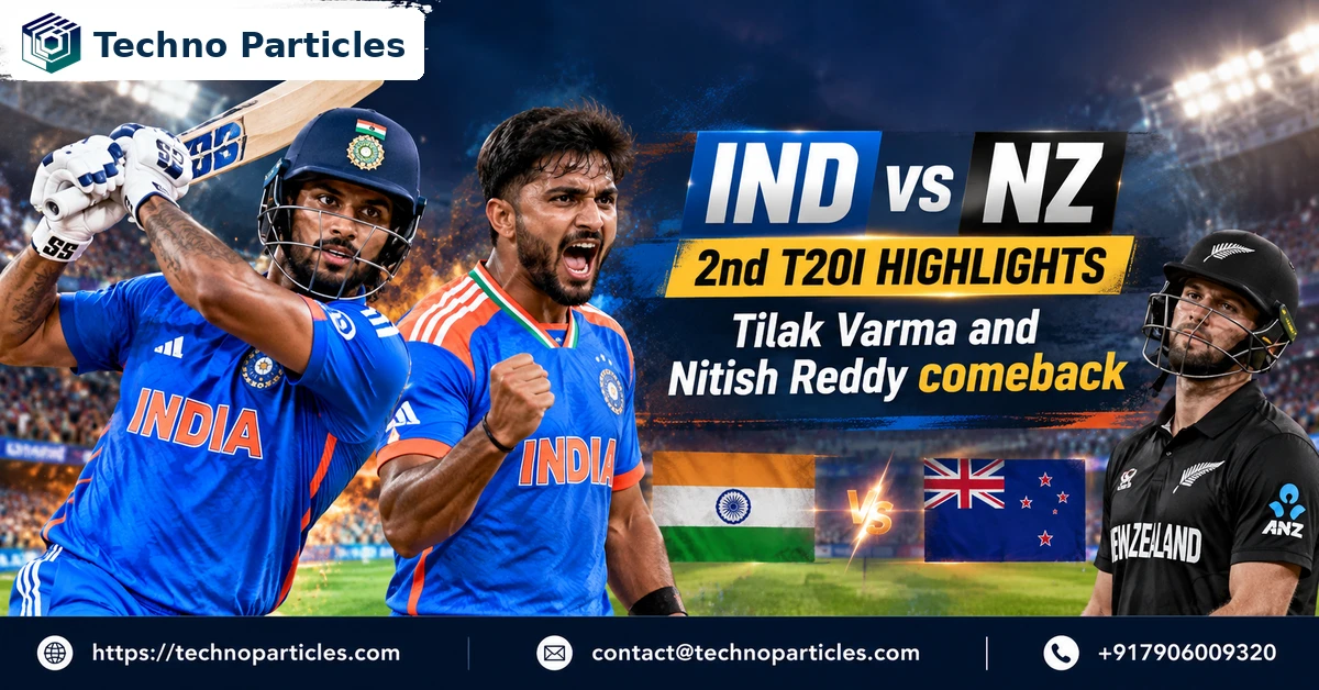 Featured image for IND vs NZ 2nd T20I Highlights: Tilak Varma and Nitish Reddy Lead India’s Comeback