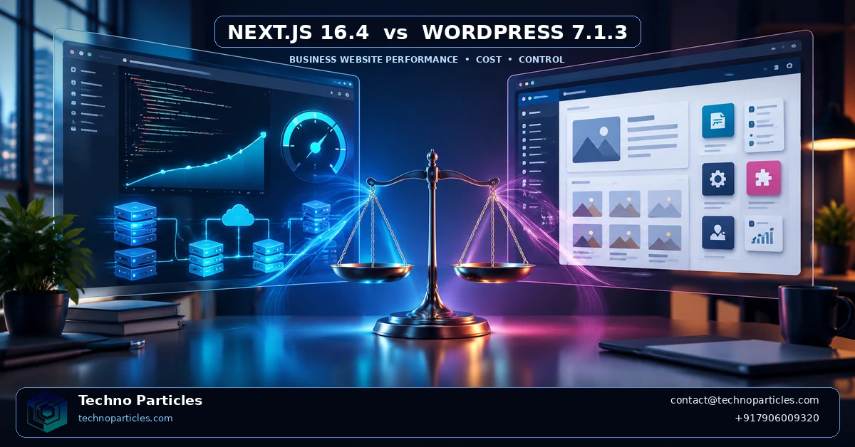 Next.js 16.4 vs WordPress 7.1.3 for Business Website Performance and Cost supporting image